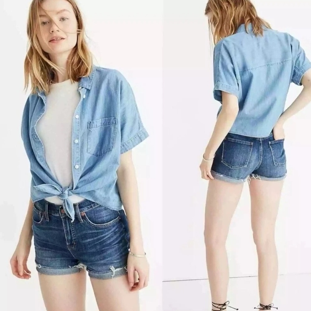 Madewell High Rise Denim Shorts Glenoaks Wash Cutoff Edition Raw Hems Women’s 26